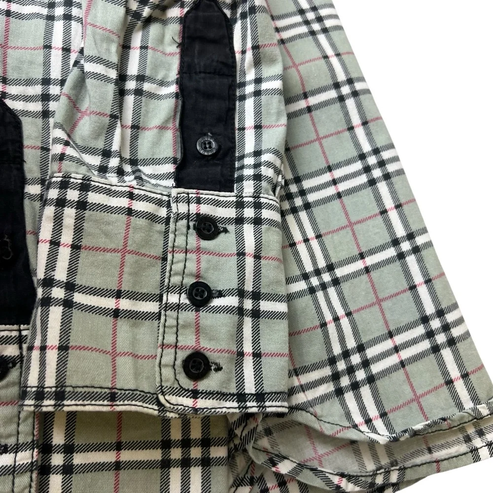 Tripp NYC Men’s Medium Goth Plaid Black/Red Checked Button Up Shirt - Picture 10 of 14